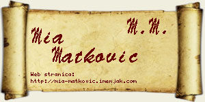 Mia Matković vizit kartica